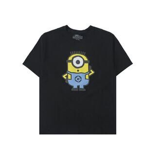 Minions Men's Officially Licensed The Rise of Gru Graphic T-Shirt in Black-NWT